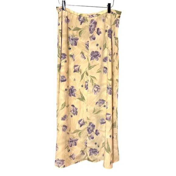 Vtg Jody Smith Classics Floral Yellow Maxi Skirt 16 coquette spring cottage - Picture 2 of 5
